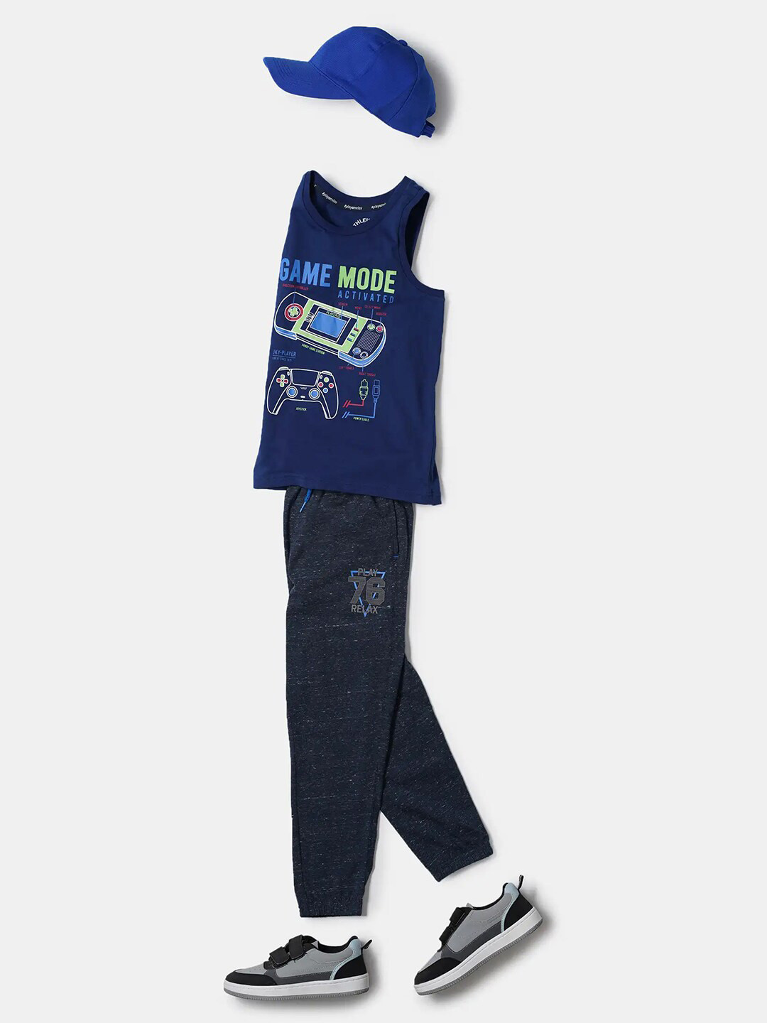 

Jockey Boys Typography Printed Applique T-shirt, Blue