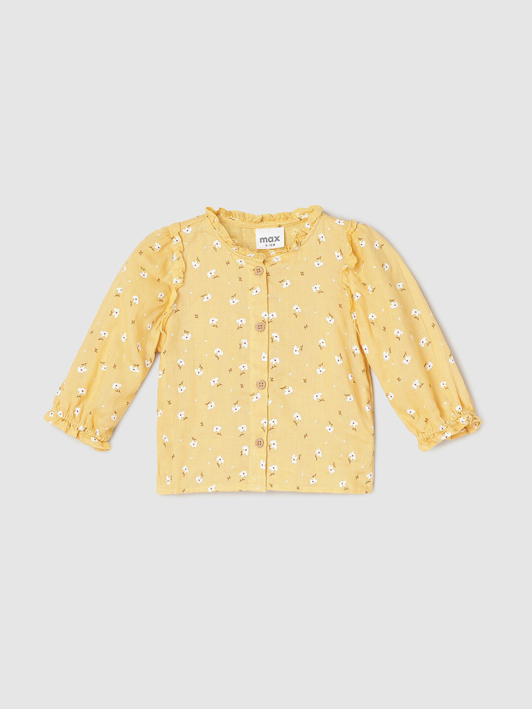 

max Floral Printed Long Sleeves Top, Yellow
