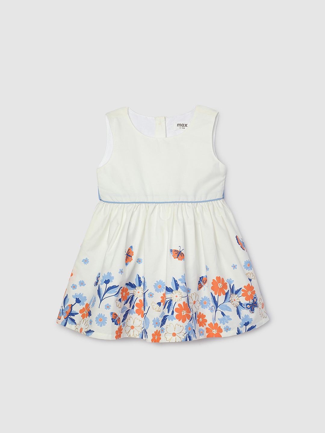 

max Floral Print Fit & Flare Dress, White