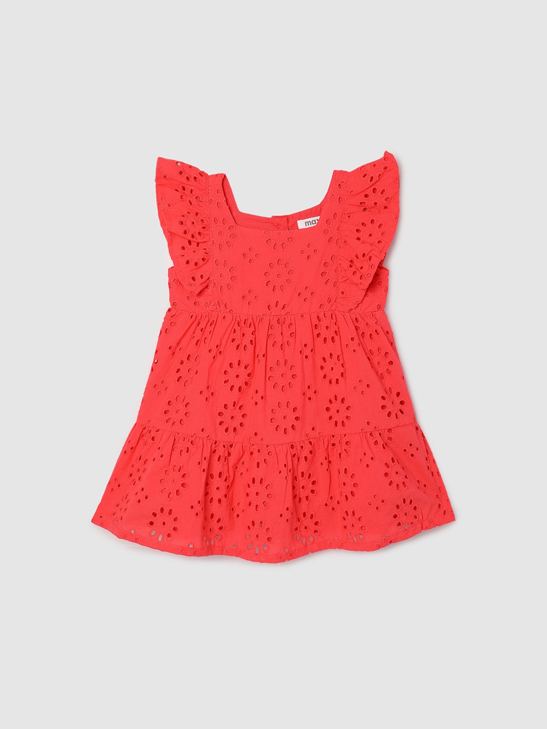 

max Flutter Sleeve A-Line Dress, Orange