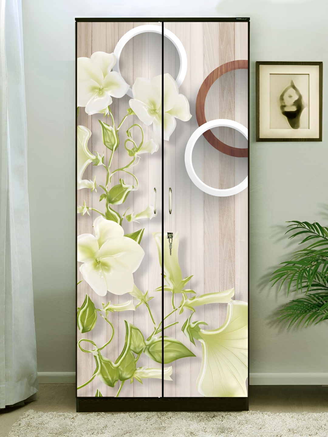 

WALLWEAR Beige & Green Floral Printed Self Adhesive Wardrobe Wallpaper
