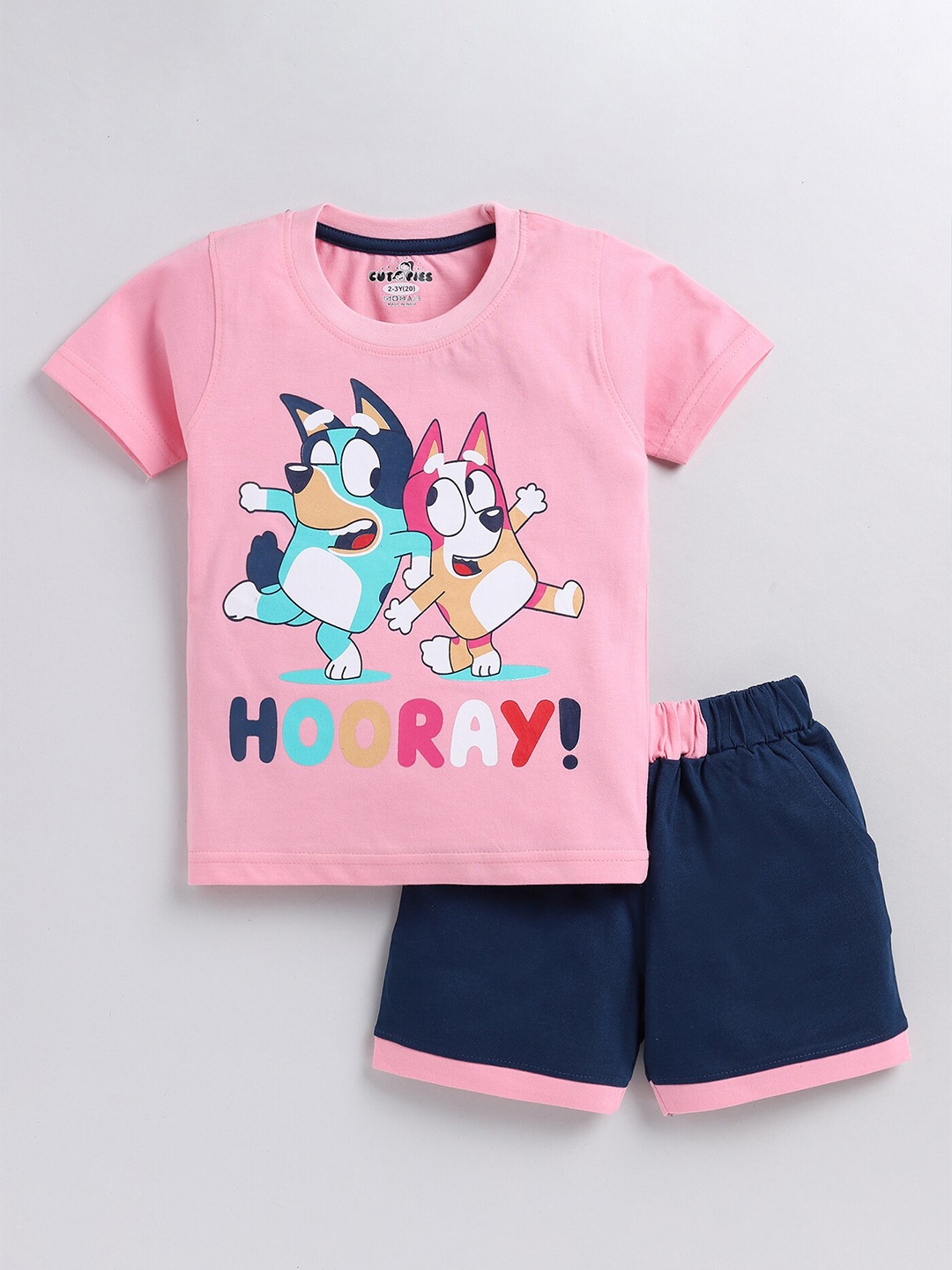 

BAESD Boys Graphic Printed Round Neck T-shirt with Shorts, Pink