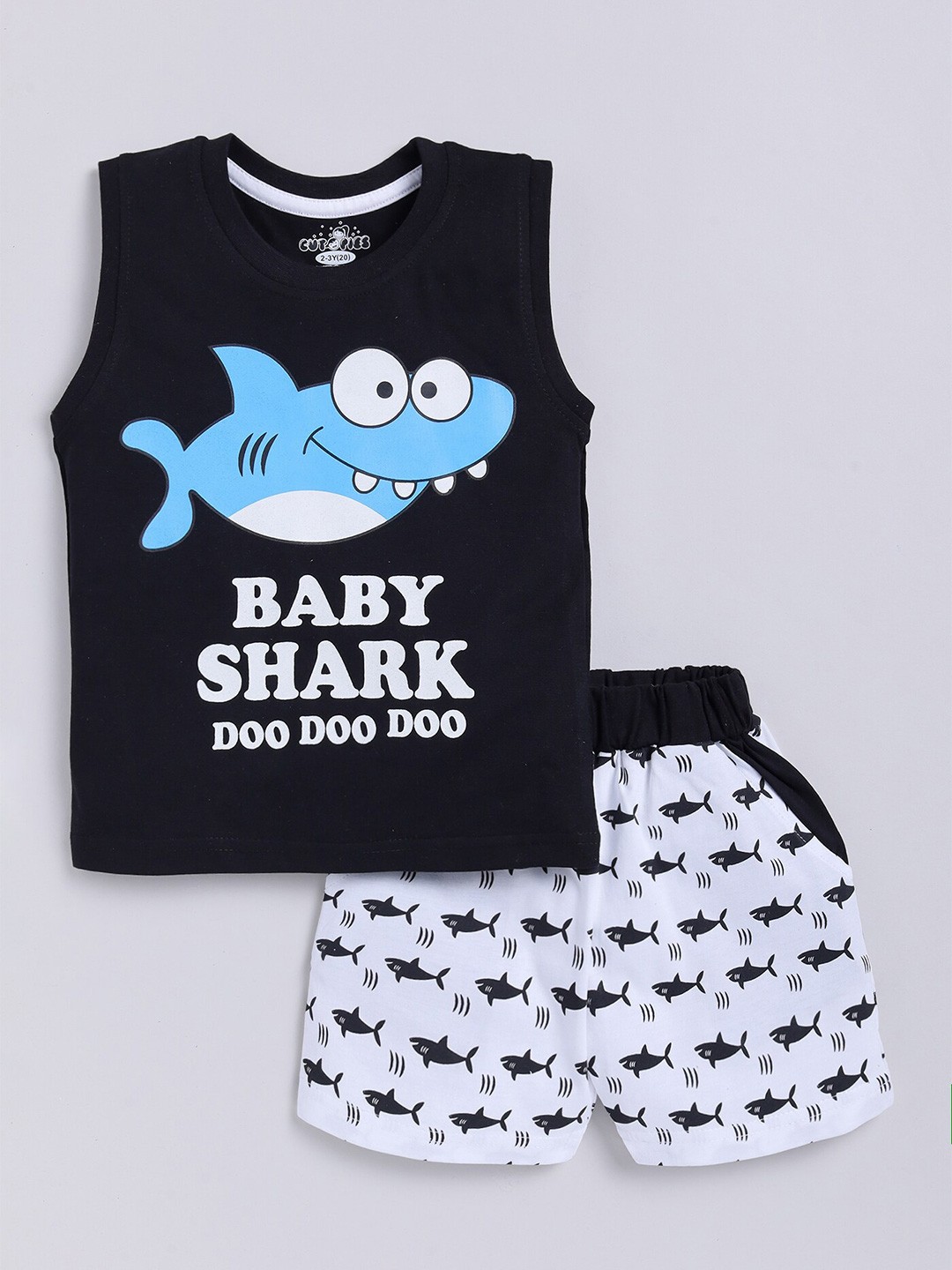 

BAESD Boys Graphic Printed Round Neck T-shirt with Shorts, Black