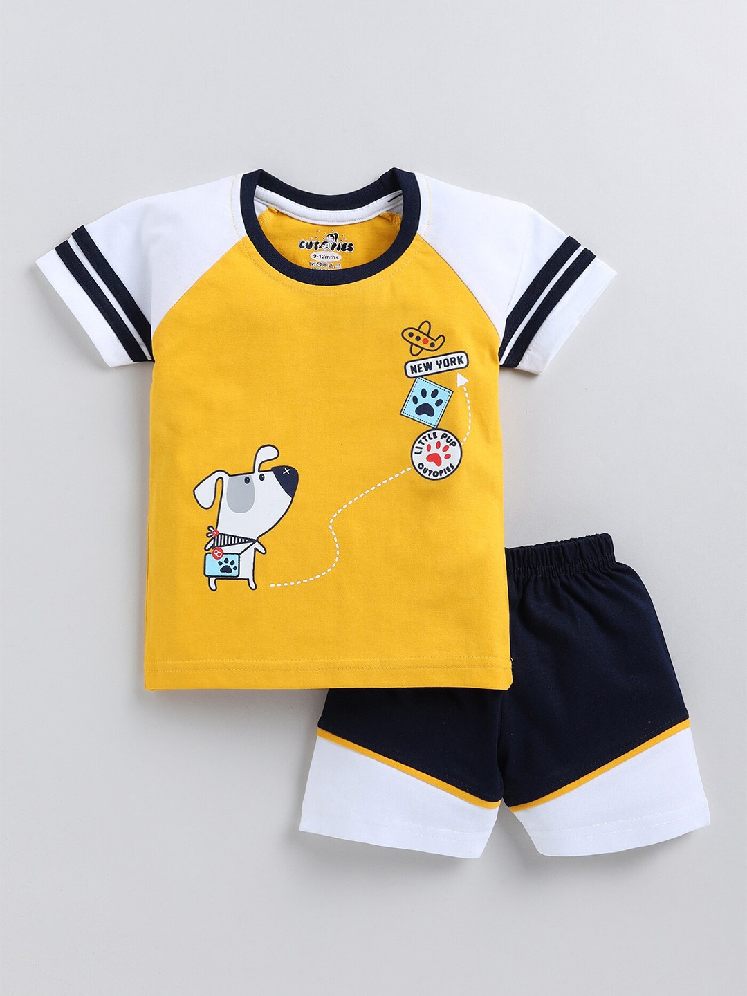 

BAESD Infant Conversational Printed T-shirt With Shorts, Yellow