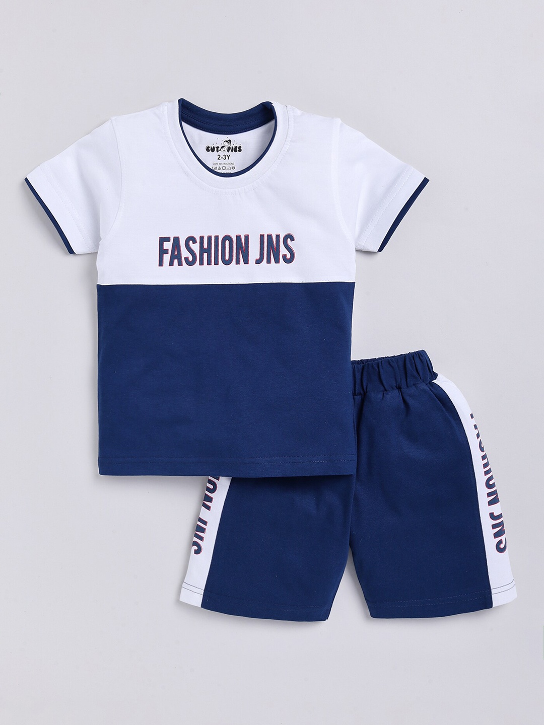 

BAESD Boys Printed Cotton T-shirt with Shorts, Blue