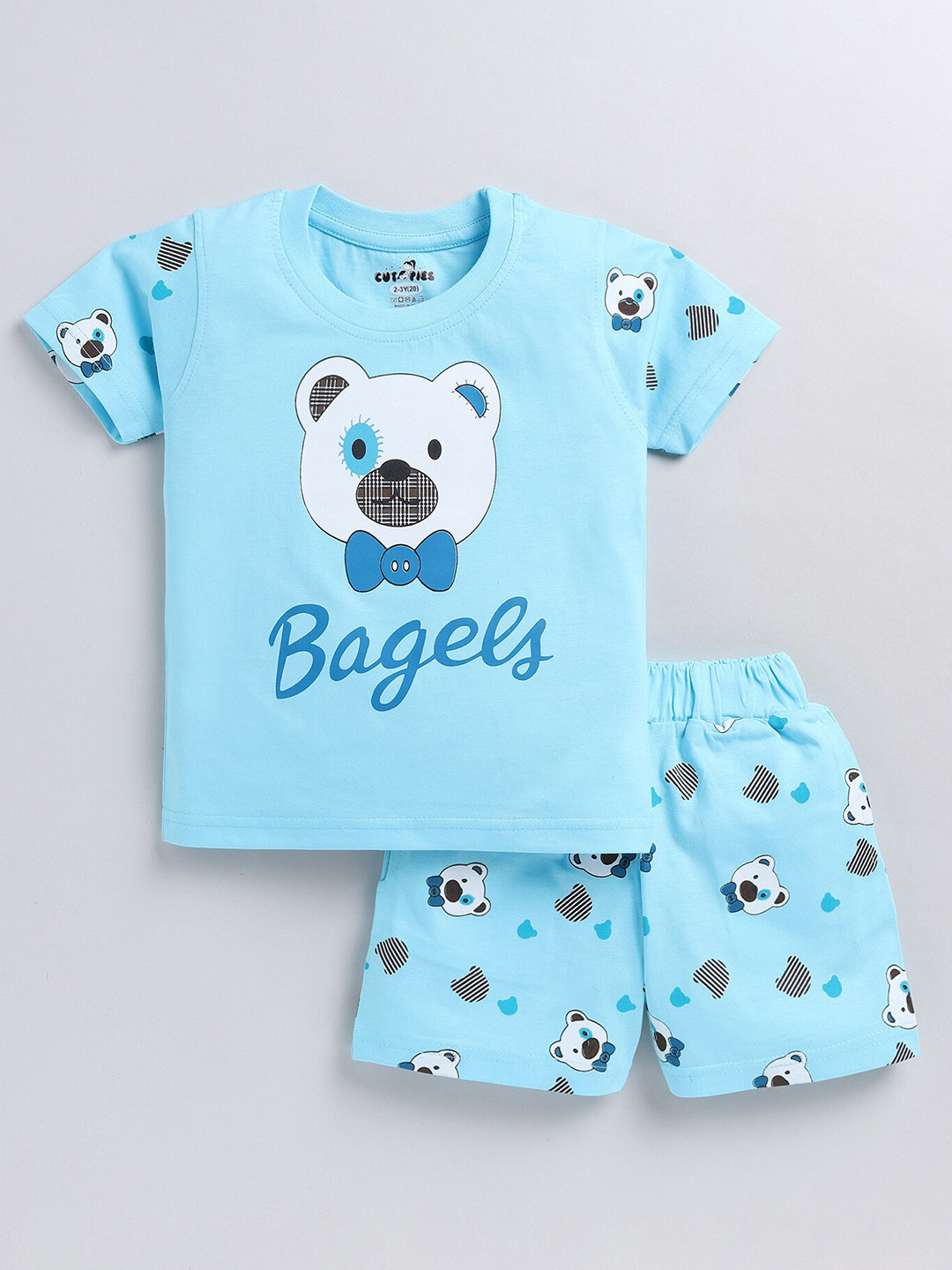

BAESD Boys Printed Cotton T-shirt with Shorts, Blue