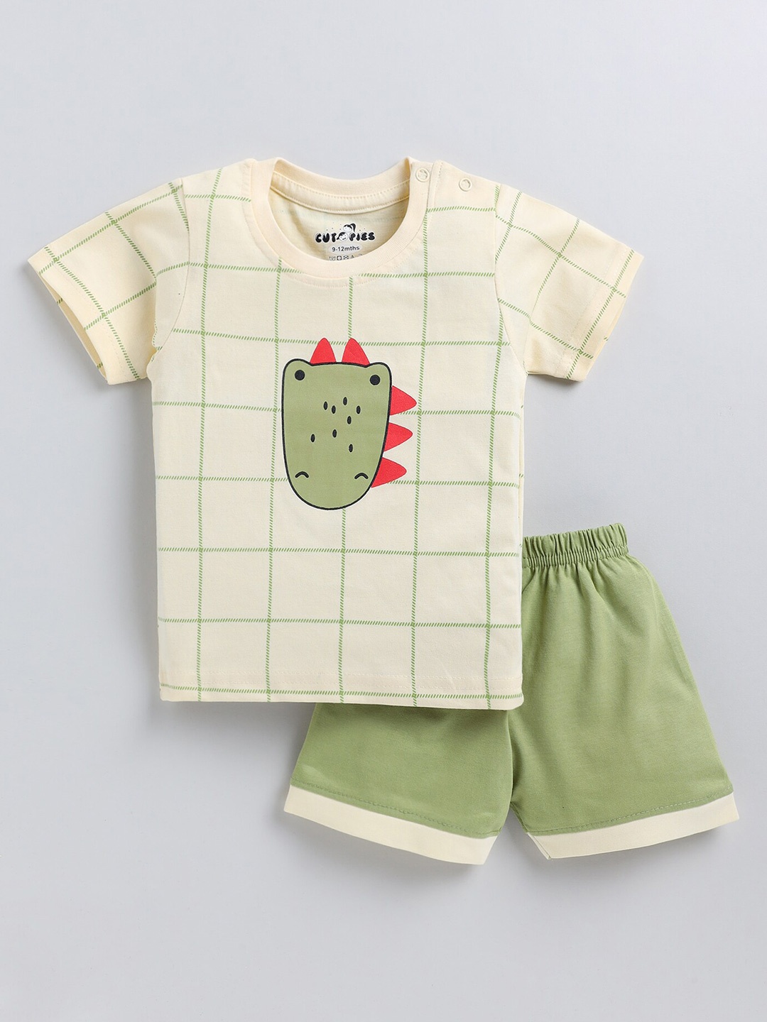 

BAESD Infants Printed Cotton T-shirt with Shorts, Yellow