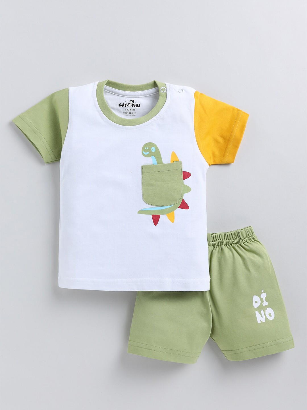 

BAESD Infants Printed T-shirt with Shorts, White
