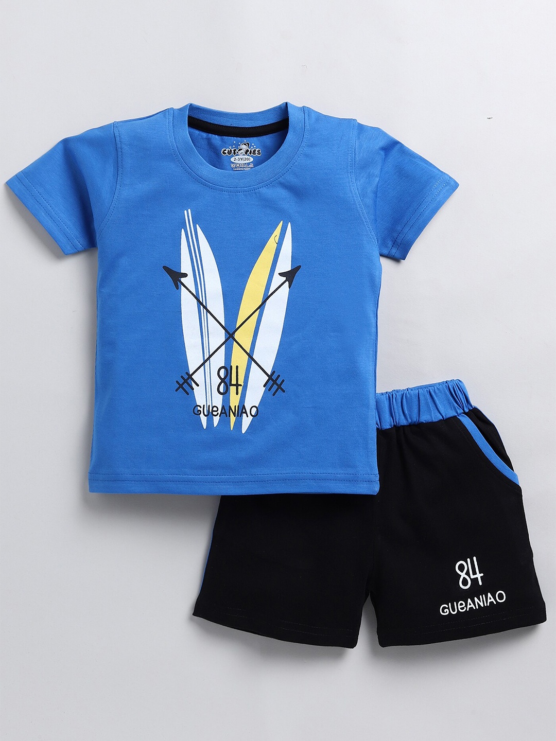 

BAESD Boys Printed T-shirt with Shorts, Blue