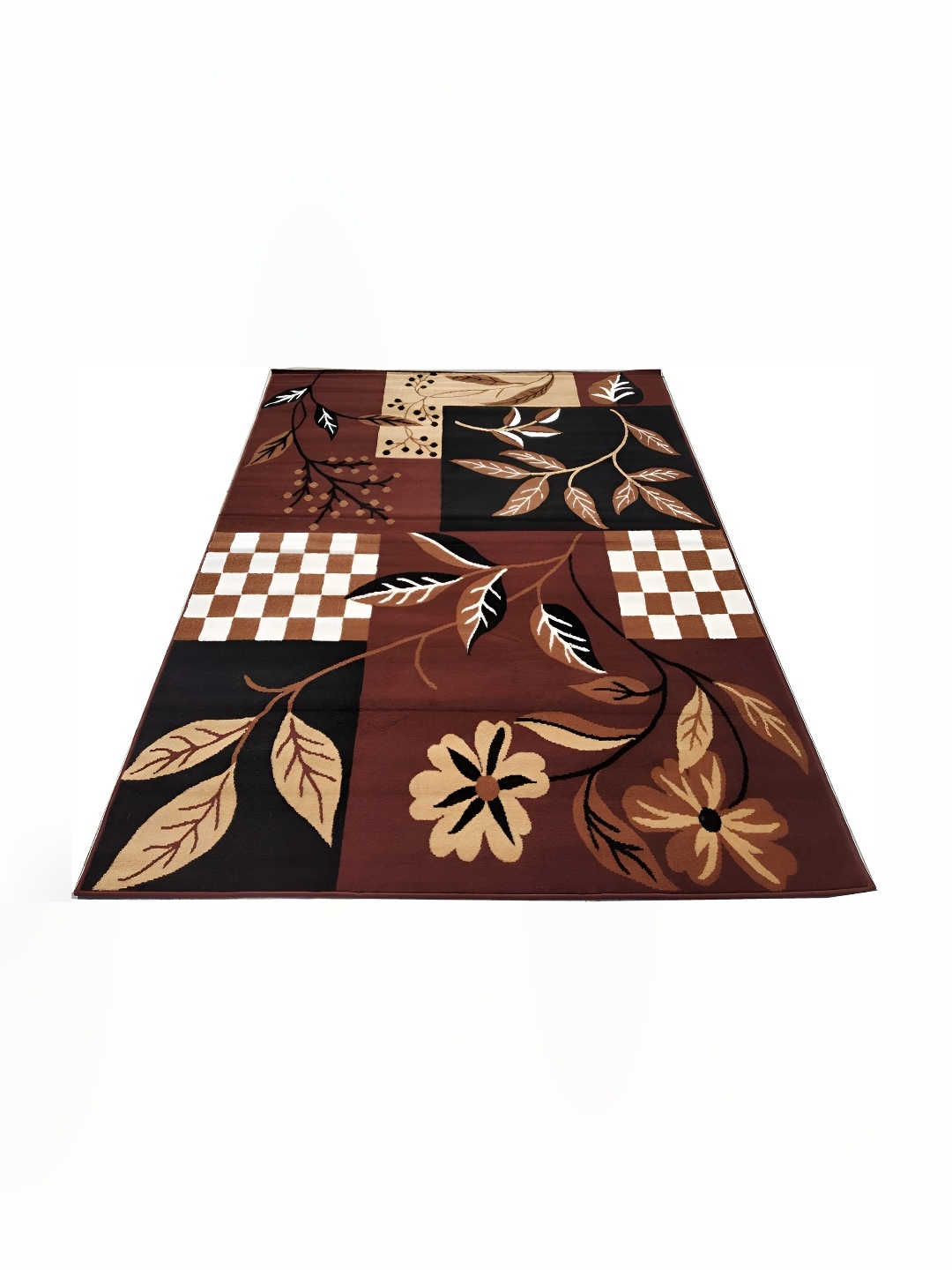 

Asad Emporium Rugs Brown Floral Printed Anti-Skid Carpet