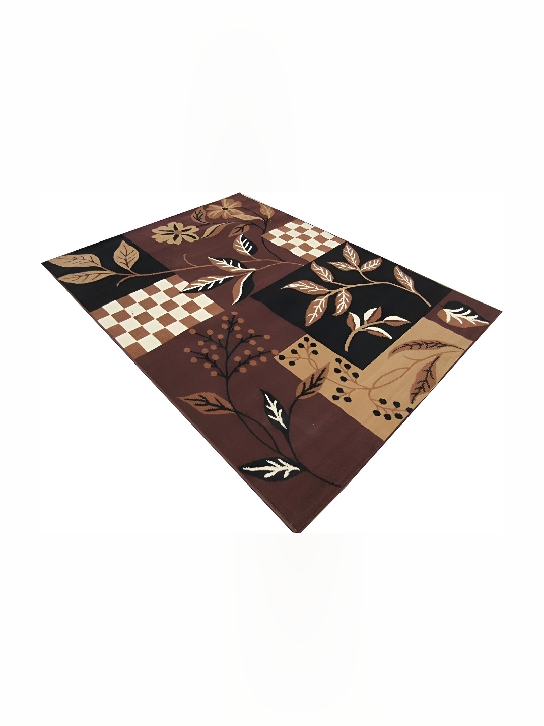 

Asad Emporium Rugs Brown Floral Printed Anti-Skid Carpet