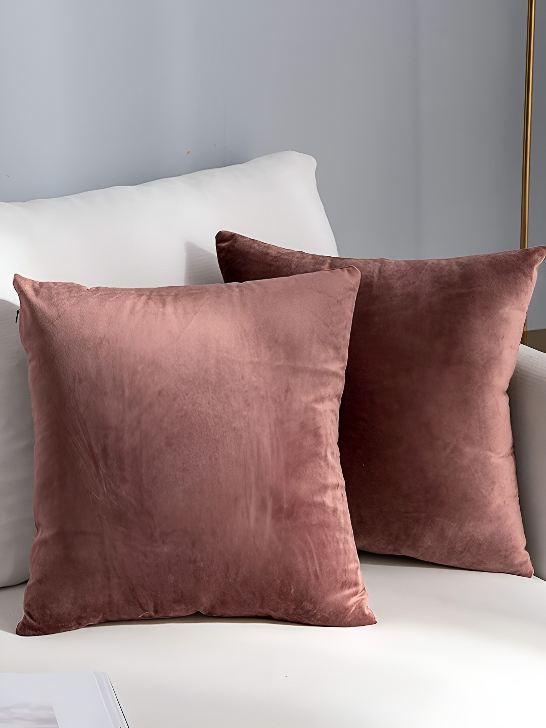 

AEROHAVEN Pink 2 Pieces Velvet Square Cushion Covers