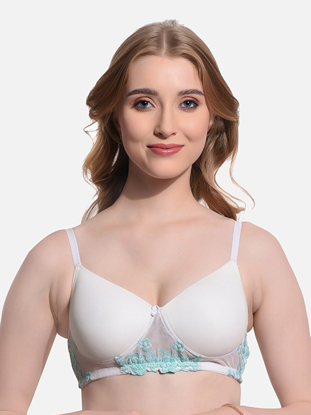 

FIMS Full Coverage Lightly Padded Everyday Bra With All Day Comfort, White