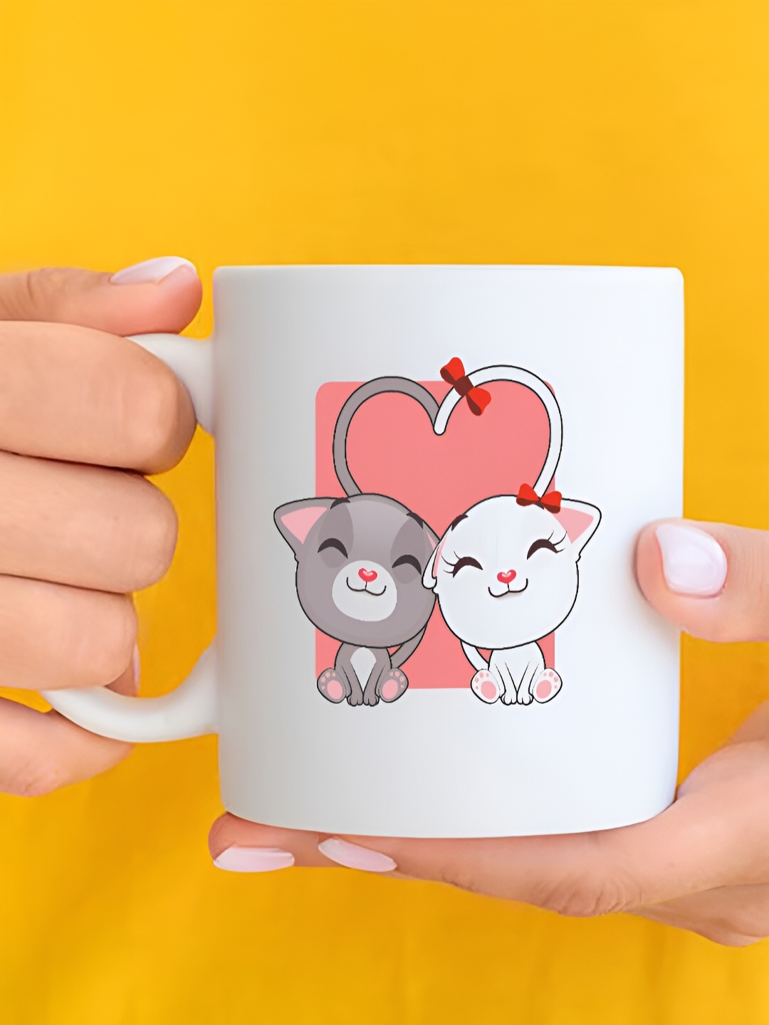 

The Decor Lane White Printed Ceramic Glossy Mugs