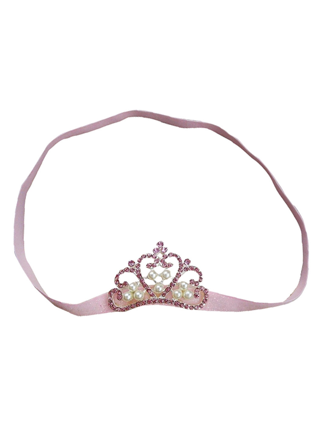 

BAESD Girls Crown Pearl Embellished Hairband, Pink