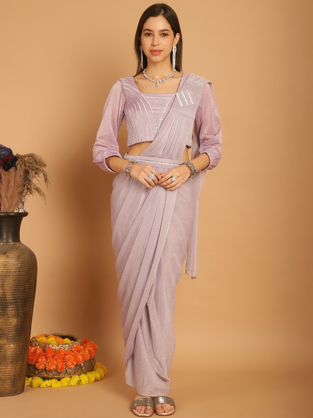 

Mitera Ready to Wear Saree, Mauve