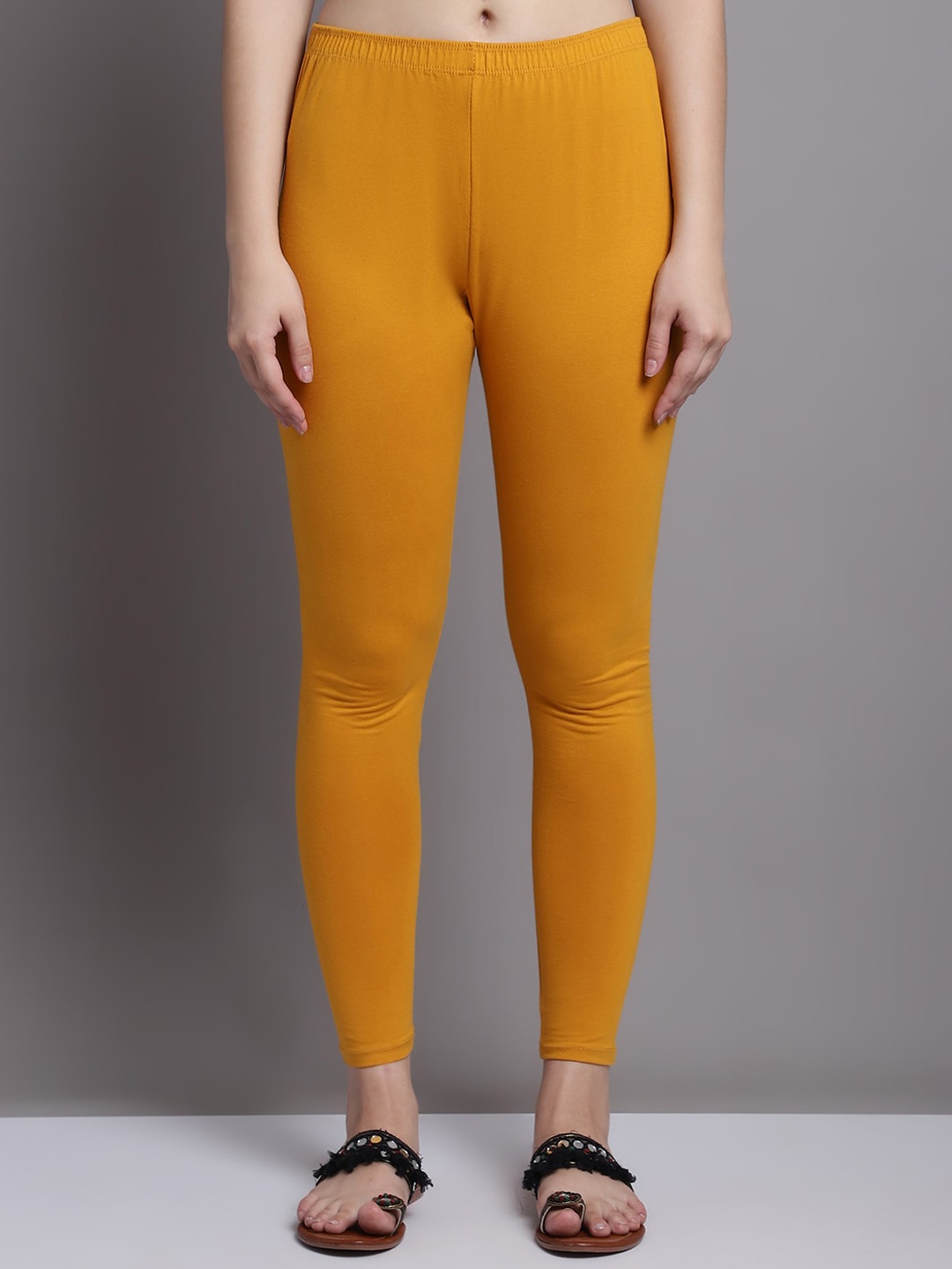 

GRACIT Women Ankle Length Leggings, Mustard