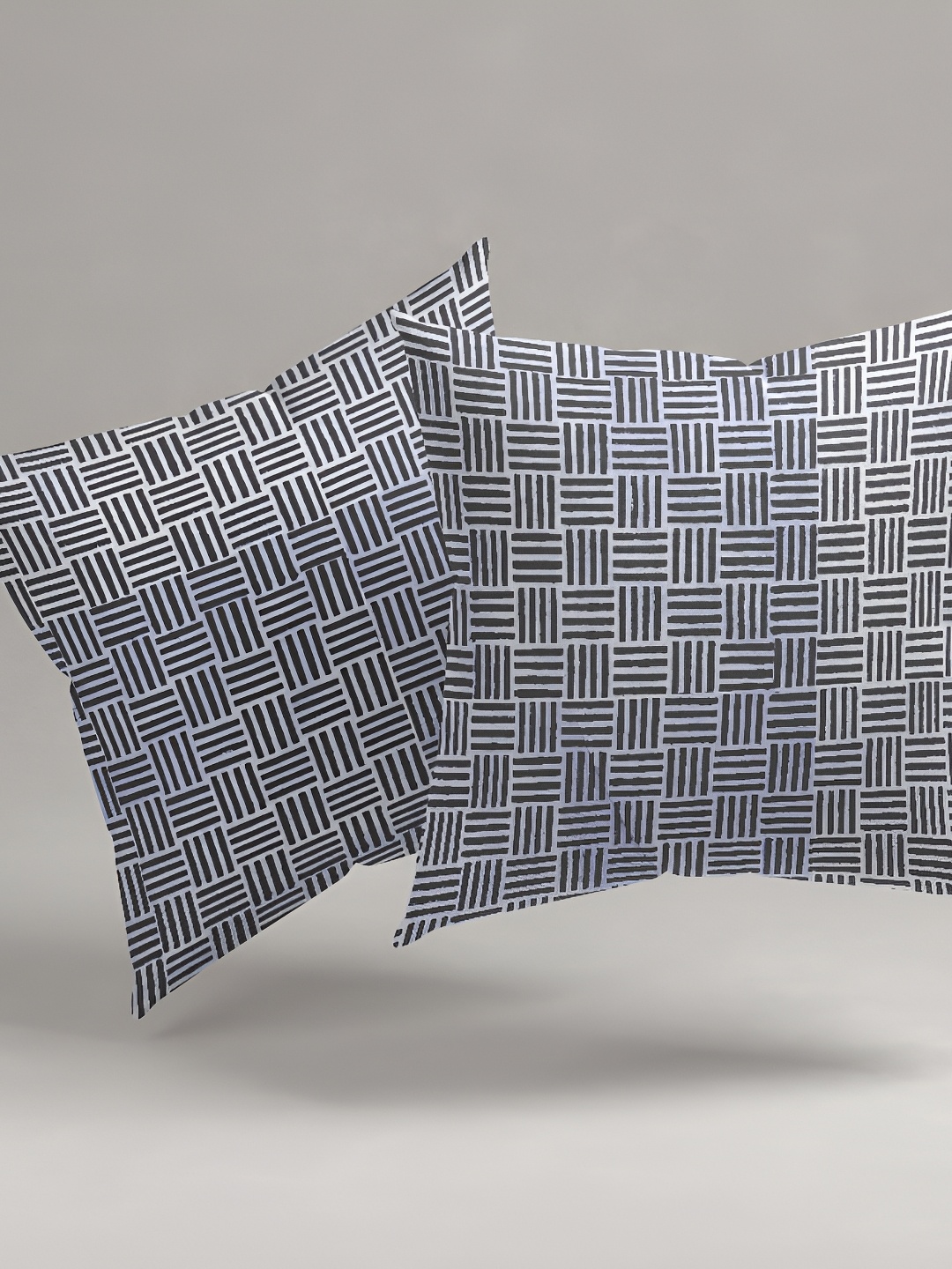 

Aura Blue & White 2 Pieces Geometric Square Cushion Covers