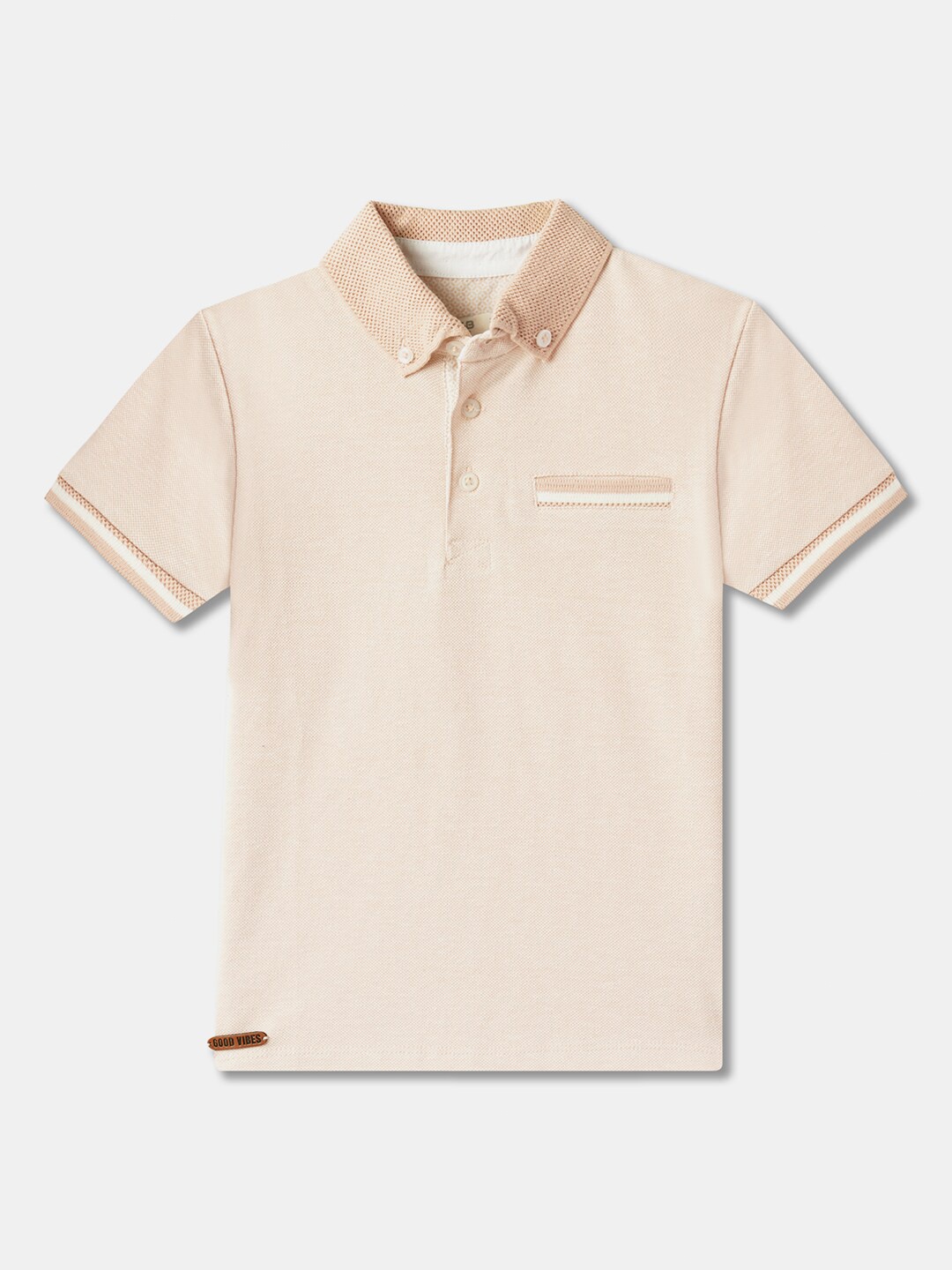 

R&B Boys Polo Collar Cotton T-shirt, Blue