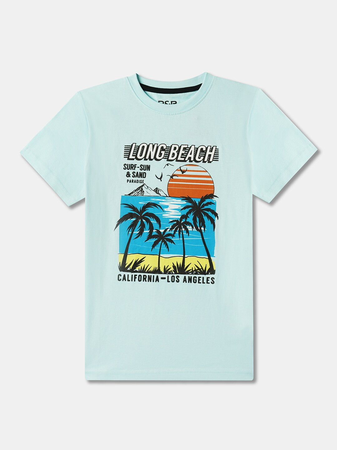 

R&B Boys Typography Printed Cotton Round Neck T-shirt, Blue