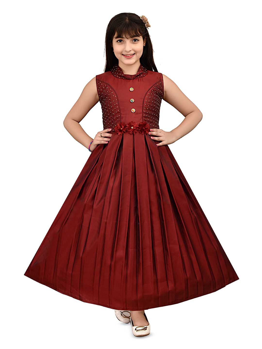 

BAESD Girls Fit & Flare Maxi Dress, Red