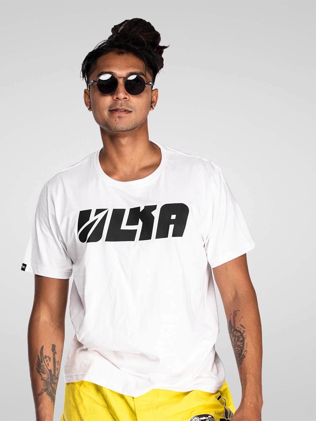 

WANDERLOOMS Printed Round Neck T-shirt, White