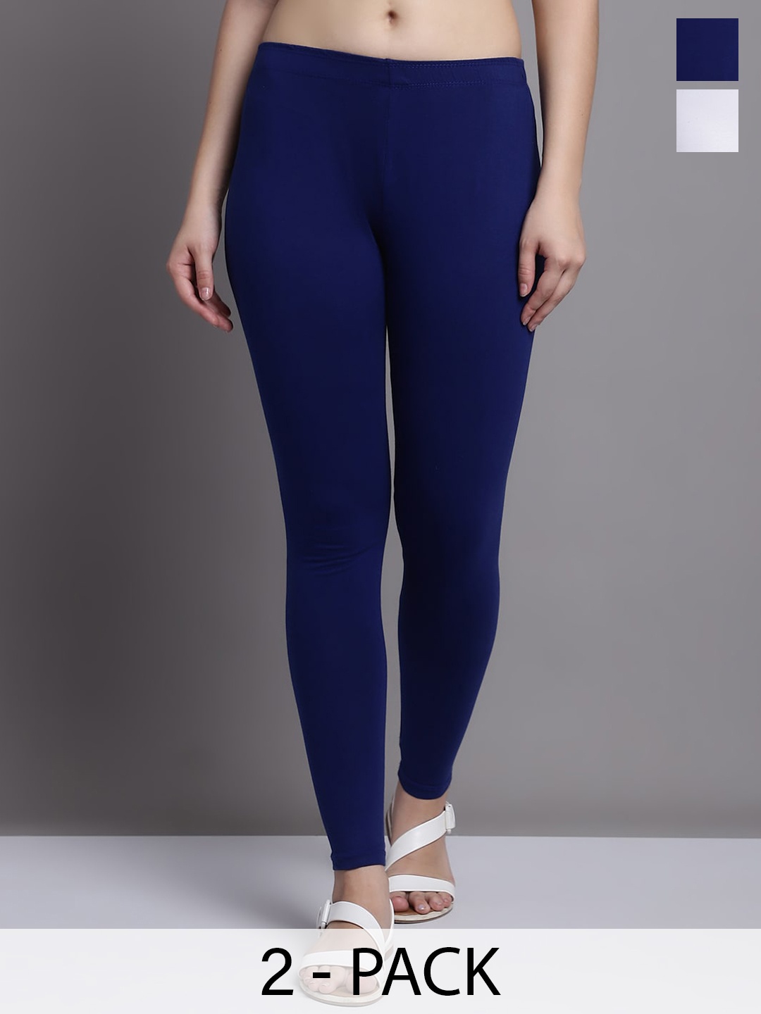 

GRACIT Pack Of 2 Ankle Length Leggings, White