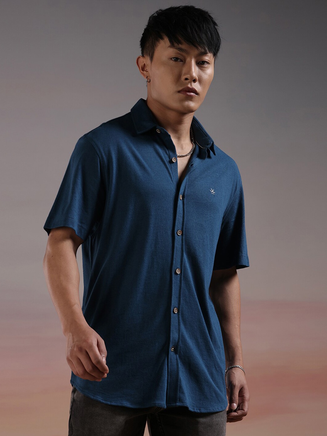 

WROGN Opaque Acrylic Casual Shirt, Teal