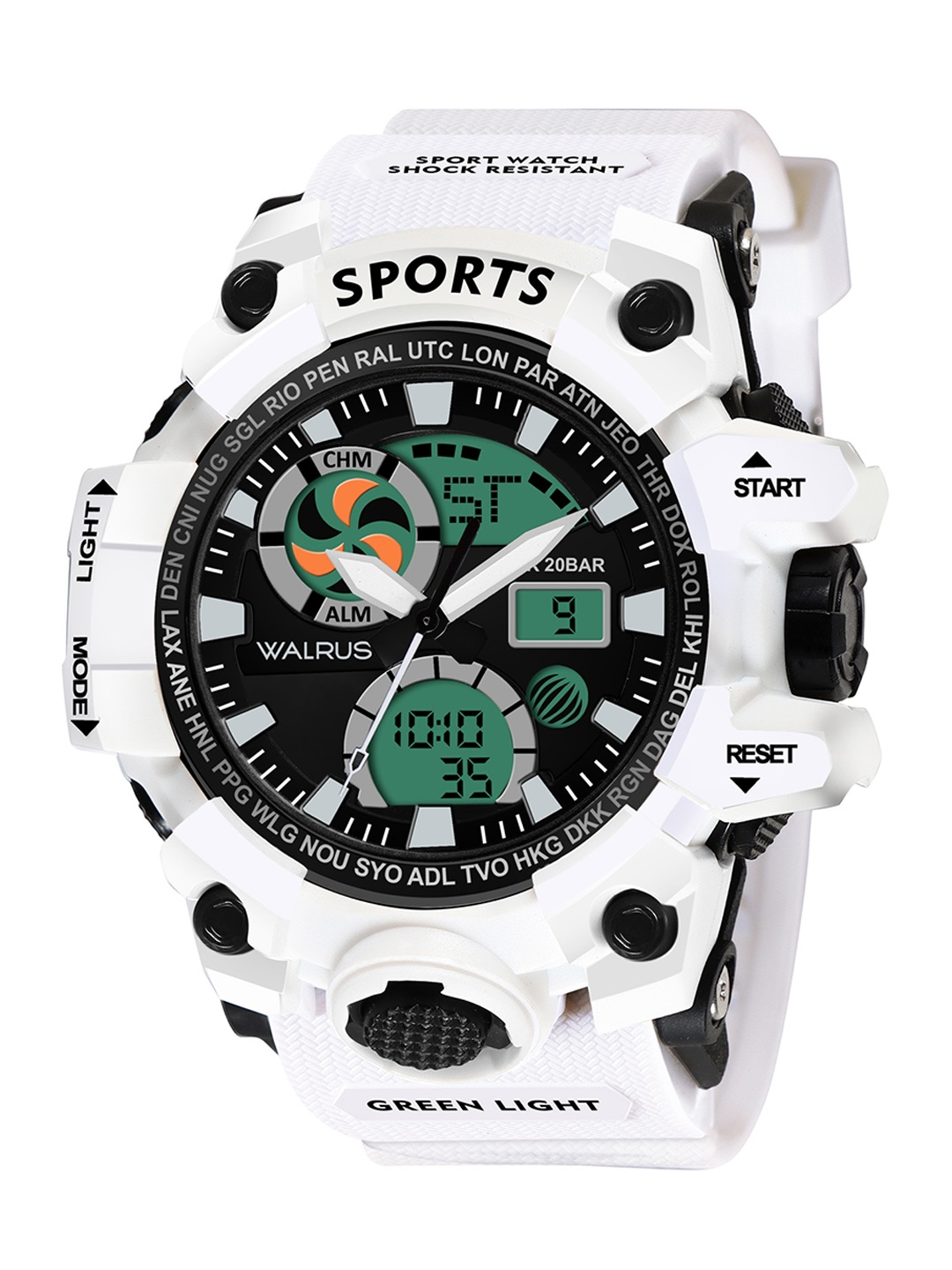 

Walrus Unisex Silicon Straps Analogue and Digital Sports Watch WWTM-SPORTS-VII-020101, Black