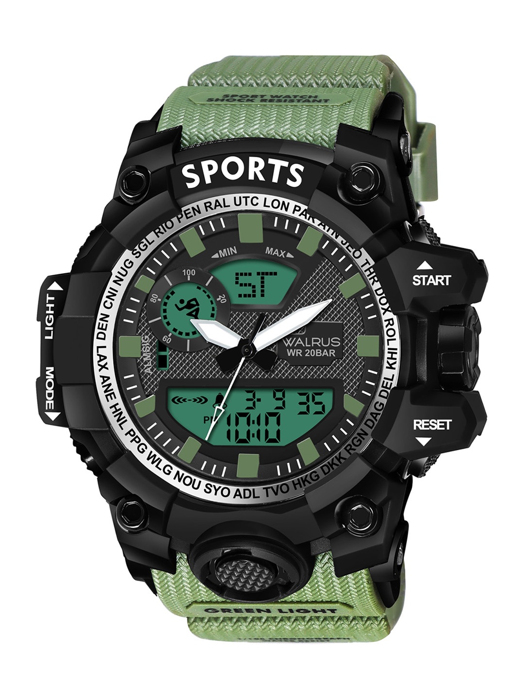 

Walrus Sports-vi Unisex Patterned Straps Analogue and Digital Watch WWTM-SPORTS-VI-020402, Black