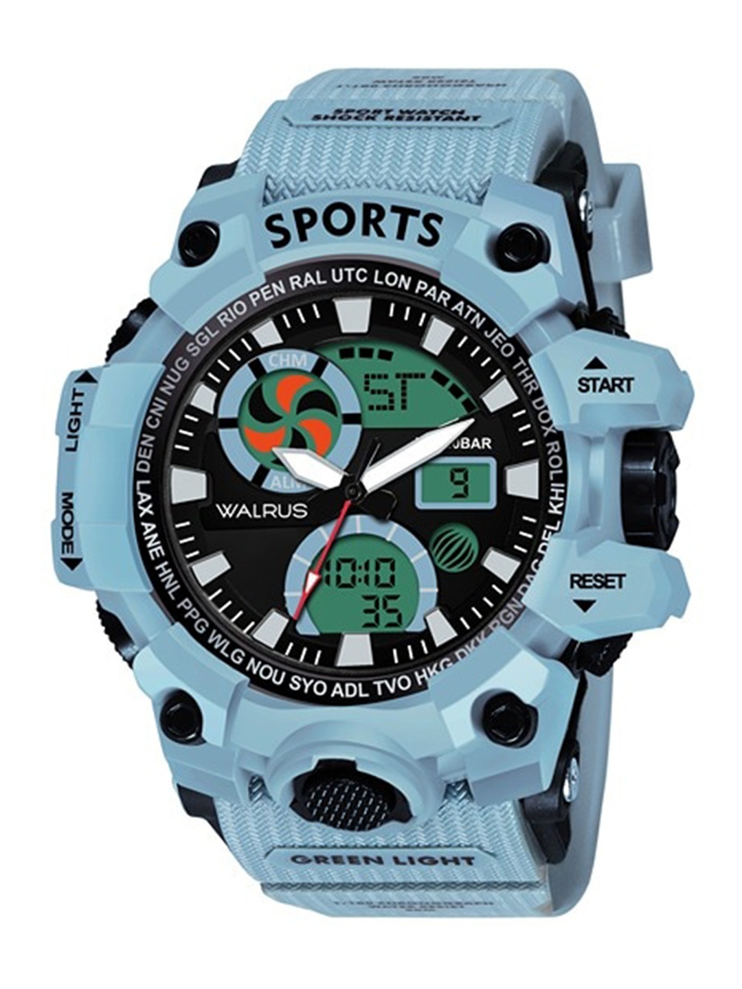 

Walrus Unisex Printed Dial Analogue and Digital Watch WWTM-SPORTS-VII-020303, Black