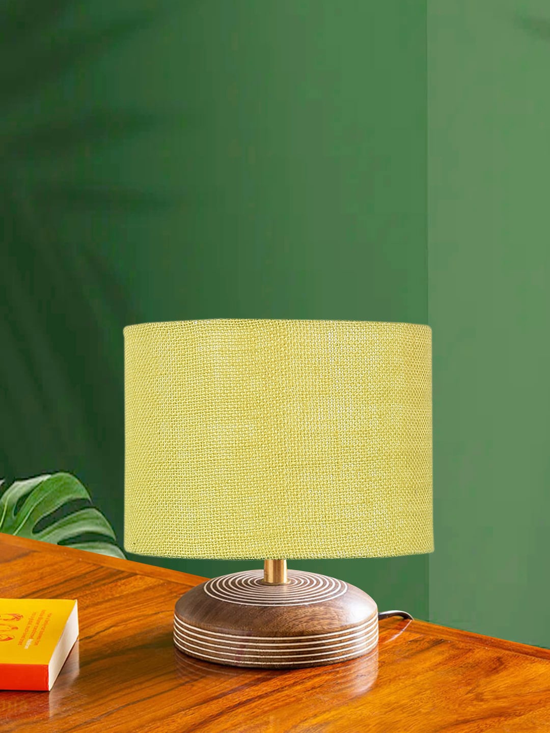 

Devansh Yellow Textured Square Wooden Table Lamp