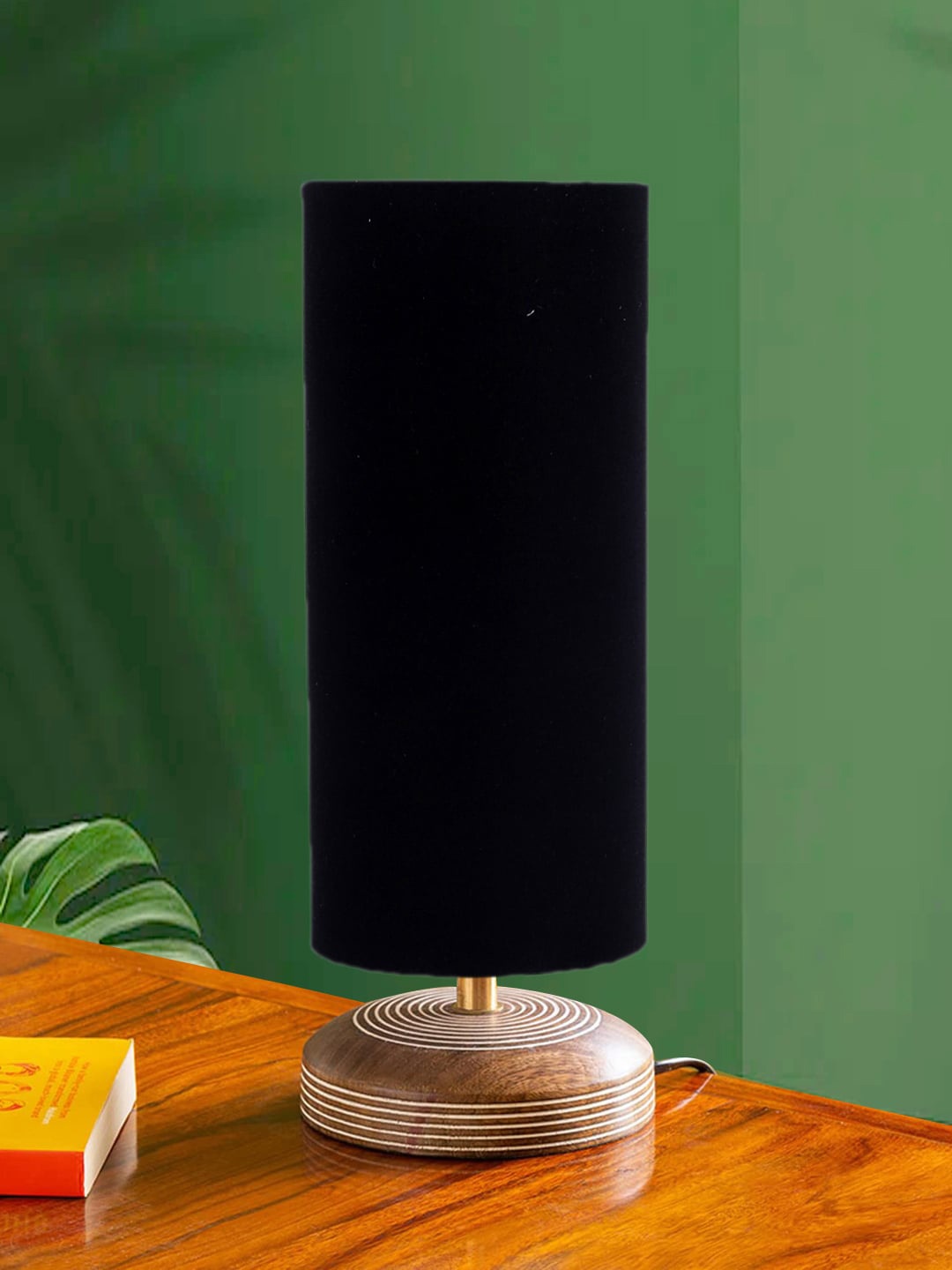 

Devansh Black Wooden Cylindrical Shaped Contemporary Table Lamp