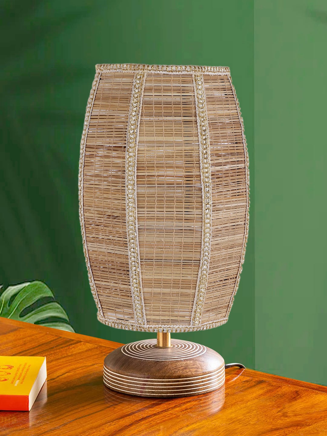 

Devansh Beige & White Cylinder Wooden Table Lamps
