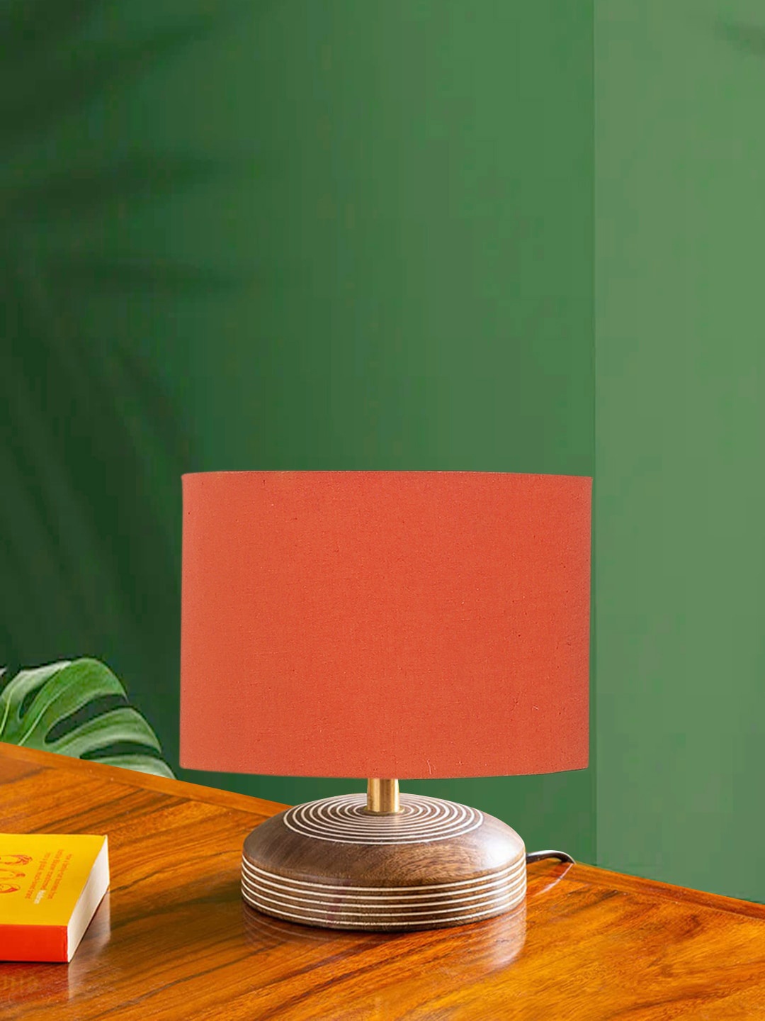 

Devansh Orange Wooden Cylindrical Shaped Contemporary Table Lamp