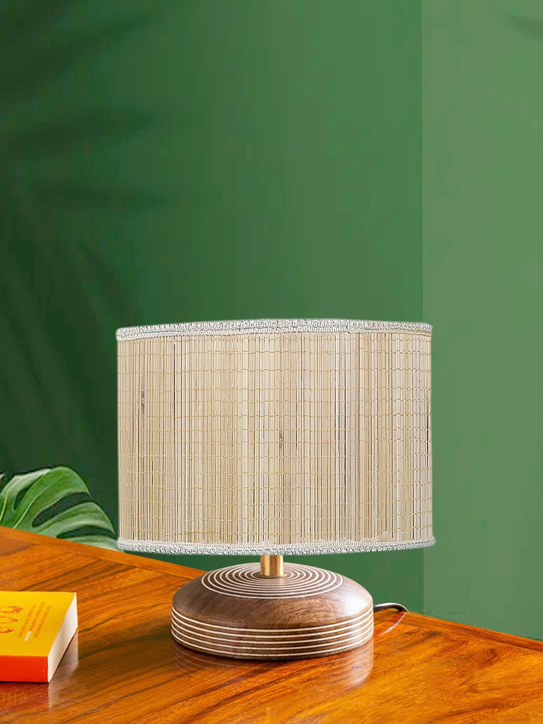 

Devansh Beige & Brown Cylinder Wooden Table Lamps