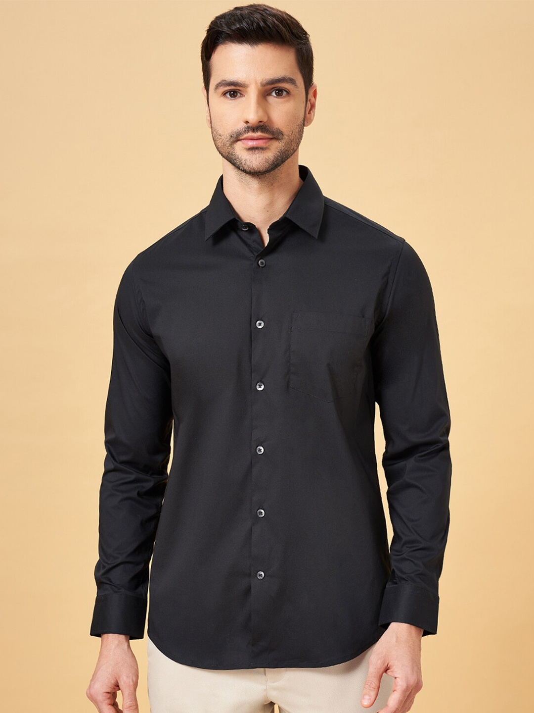 

Peregrine by Pantaloons Slim Fit Formal Shirt, Black