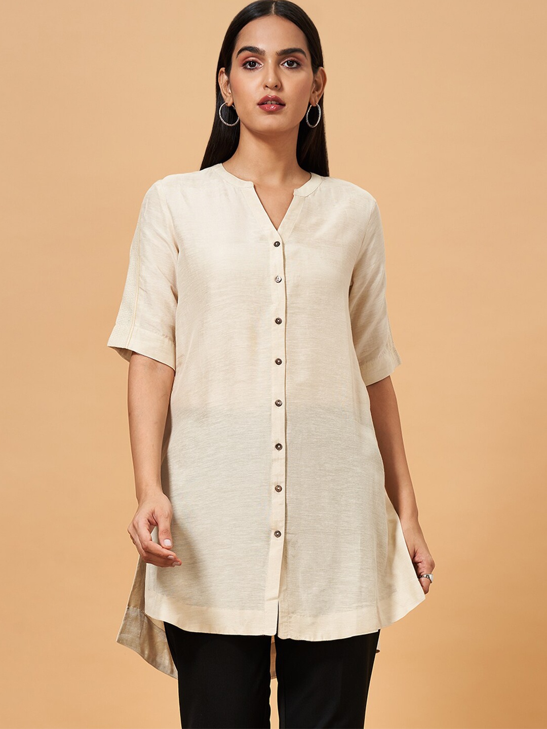 

Marigold Lane Mandarin Collar Tunic, Off white