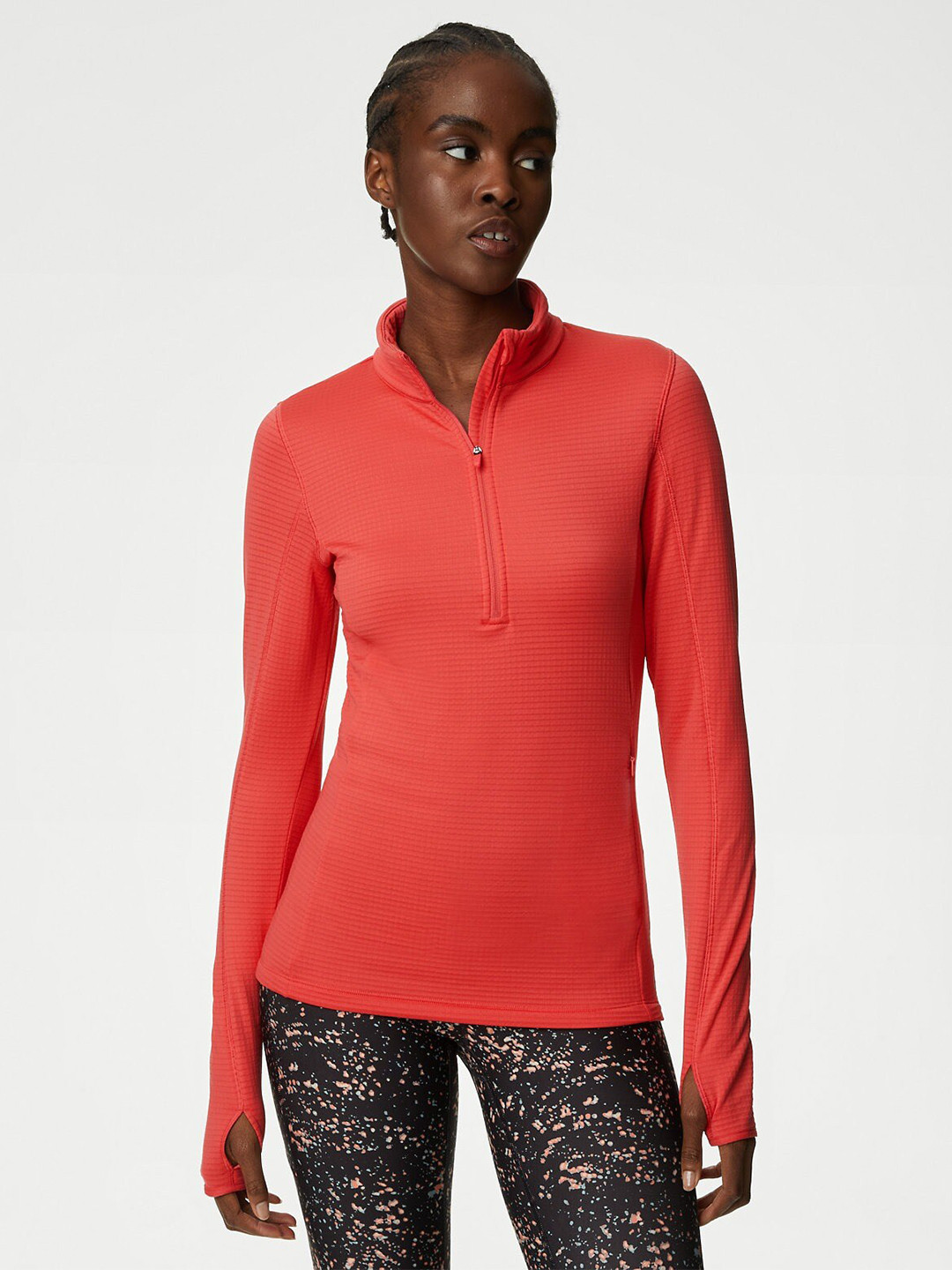 

Marks & Spencer High Neck Long Sleeves Thermal Top, Rust