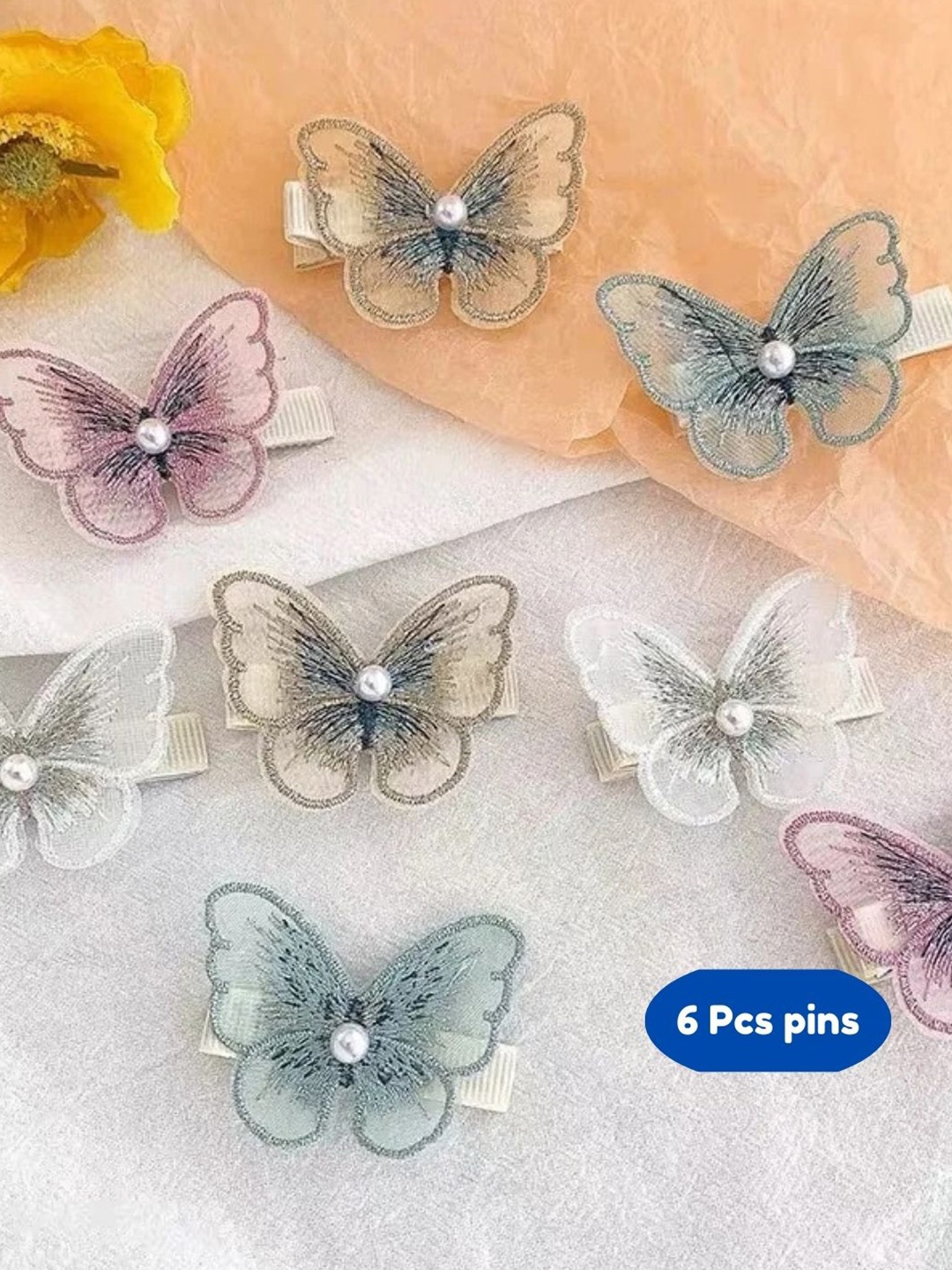 

BAESD Kids Set of 6 Butterflies Barrettes Hair Accessory, Green