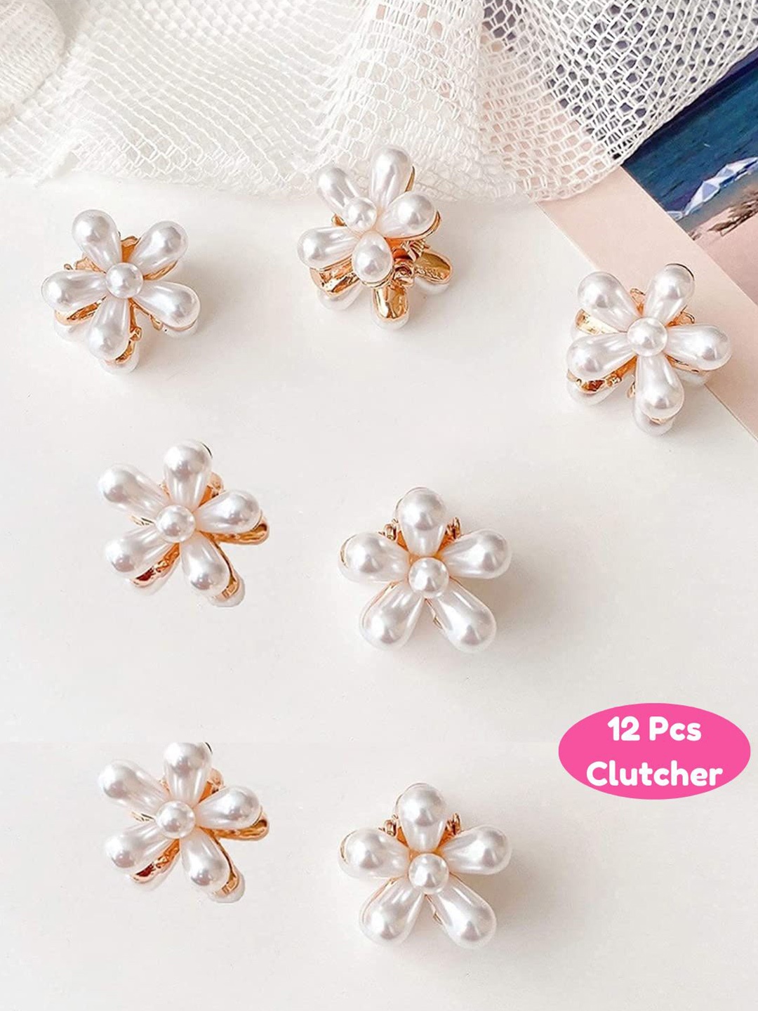 

BAESD Girls Set Of 12 Embellished Claw Clips, Gold