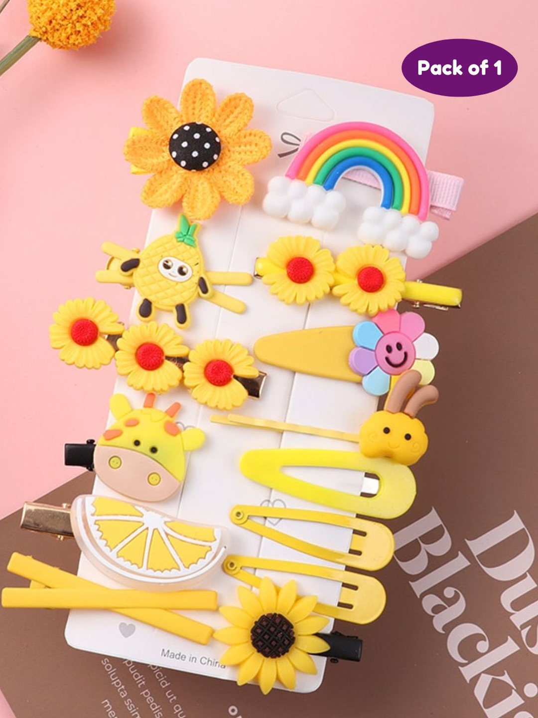 

BAESD Girls Set of 14 Alligator Hair Clips, Yellow