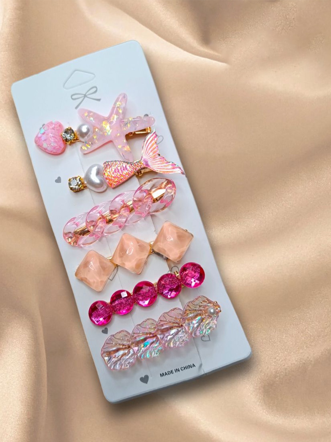 

BAESD Girls Set of 6 Embellished Alligator Hair Clips, Pink