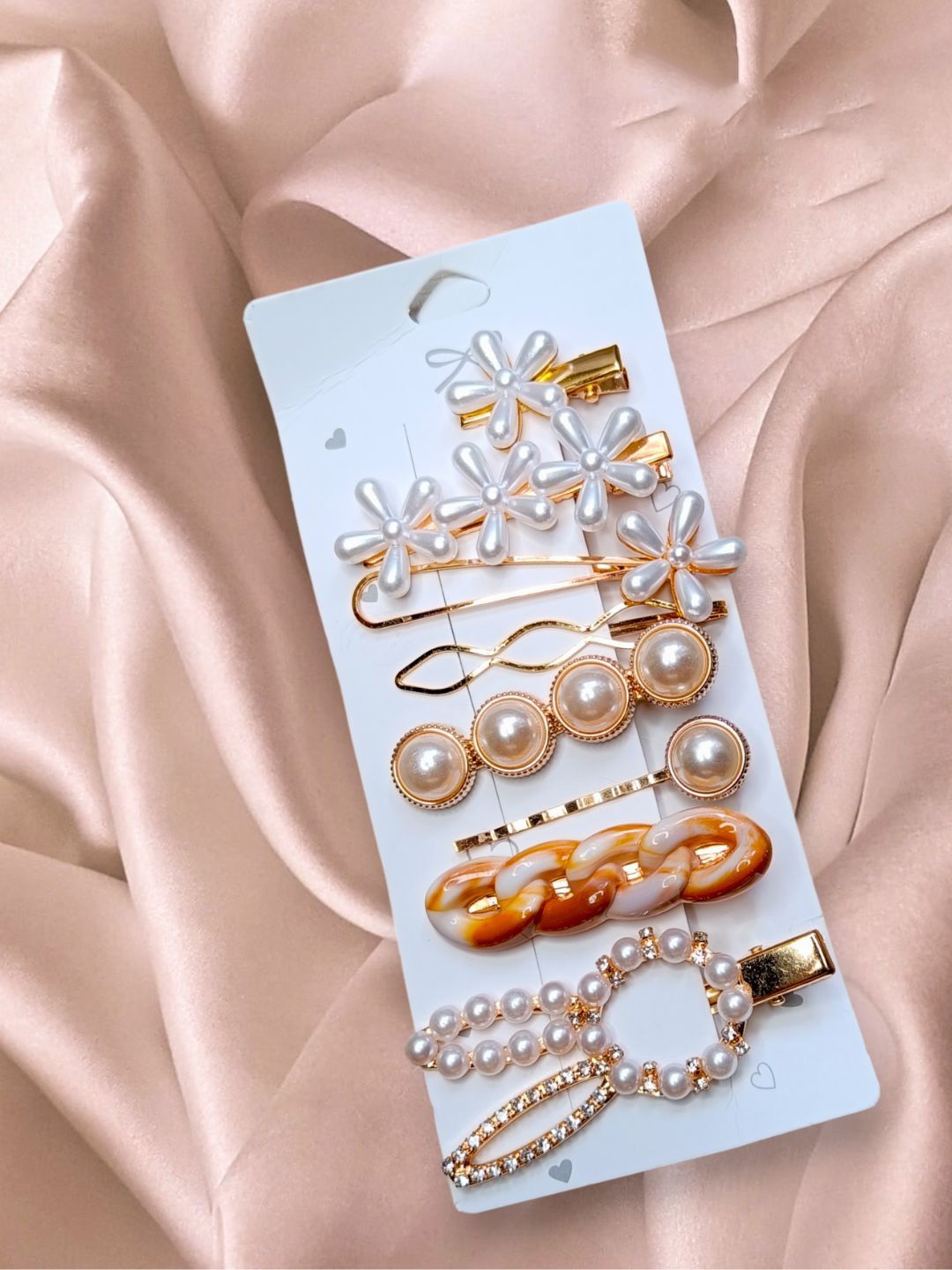 

BAESD Kids Set Of 8 Pearl Barrettes, Gold