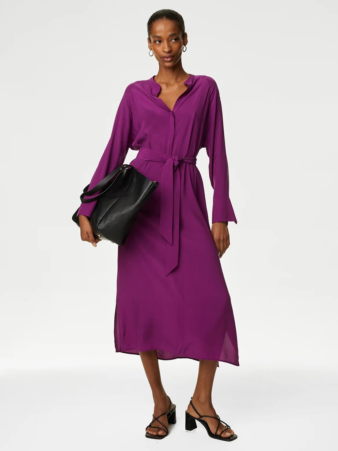 

Marks & Spencer Fit & Flare Midi Dress, Magenta