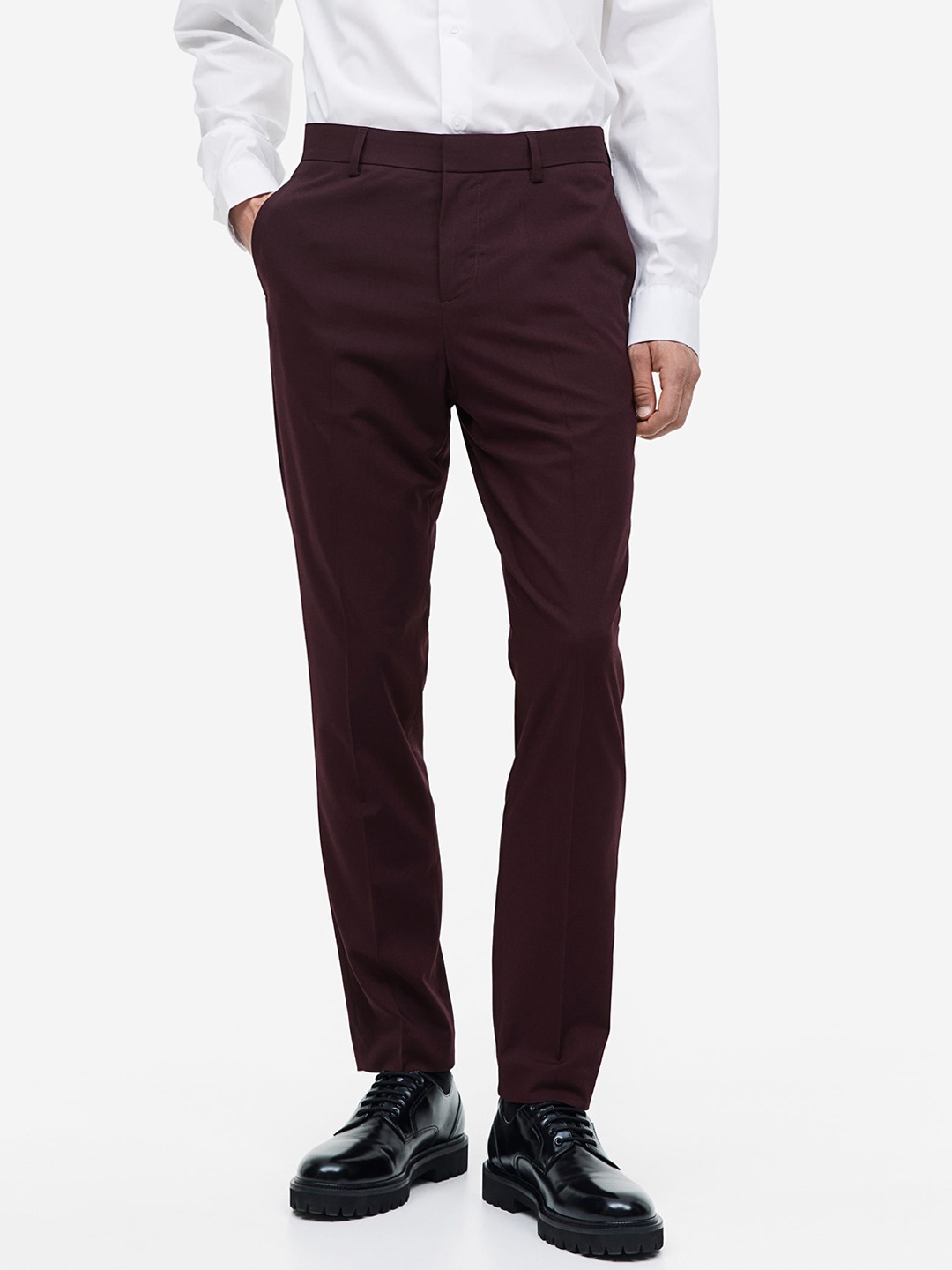 

H&M Men Slim Fit Suit Trousers, Red