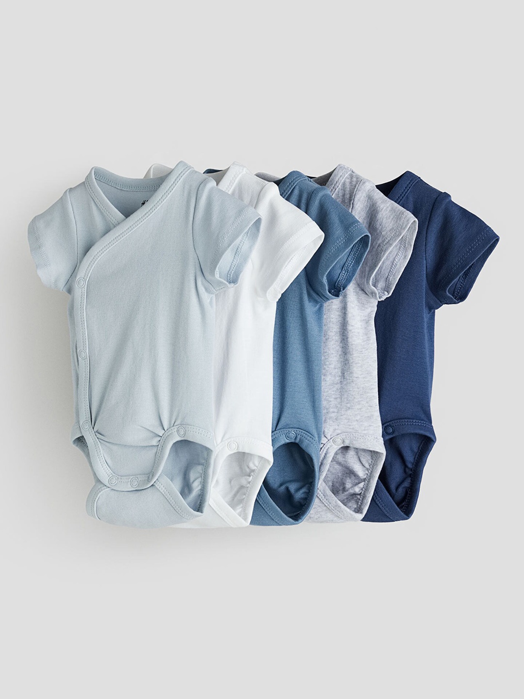 

H&M Infant Boys 5-Pack Cotton Bodysuits, Blue