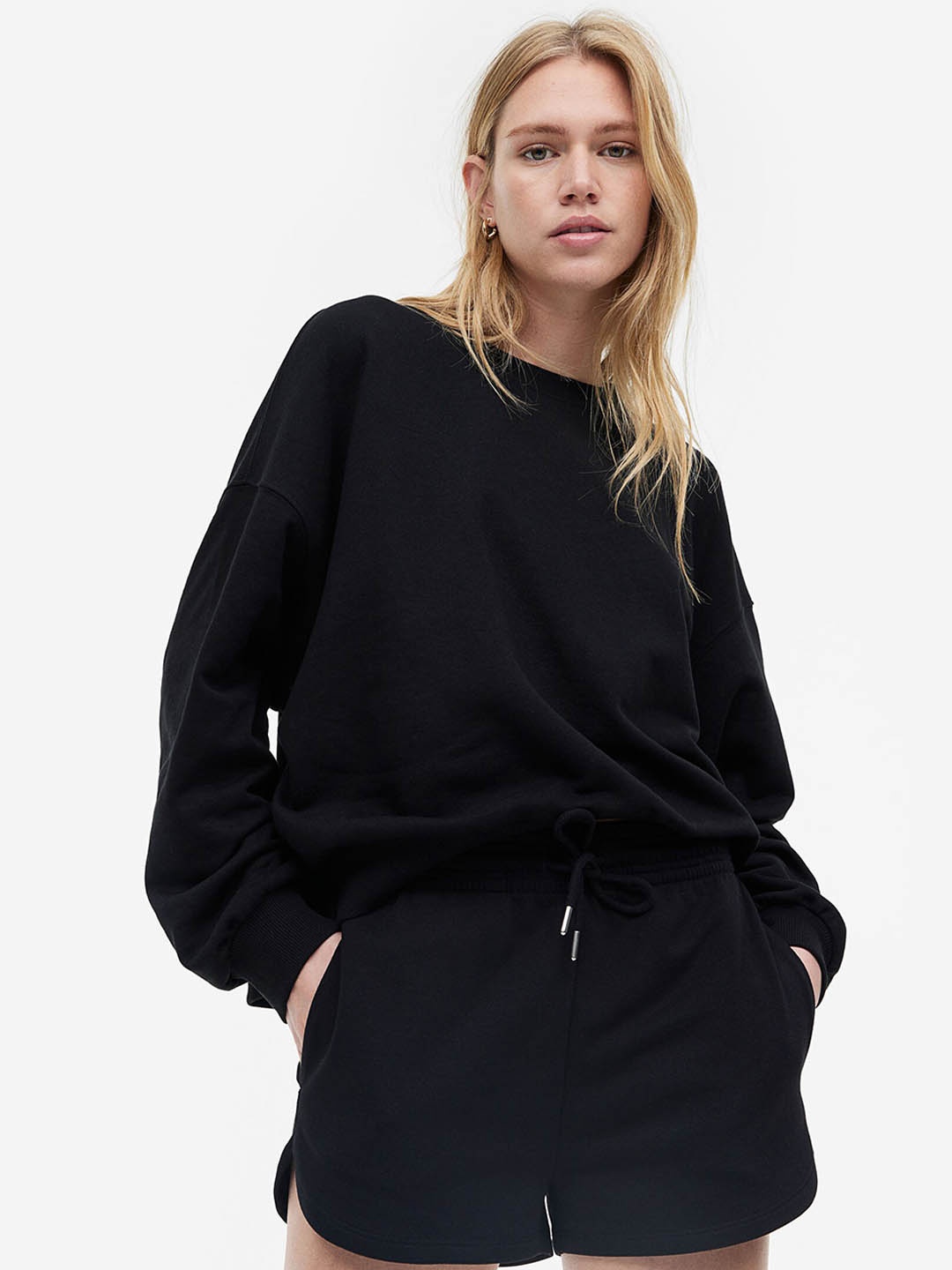 

H&M Women Sweatshirt Shorts, Black