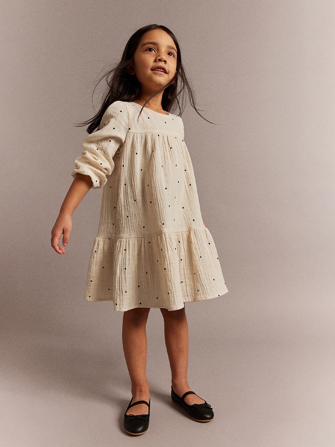 

H&M Girls A-Line Muslin Dress, White