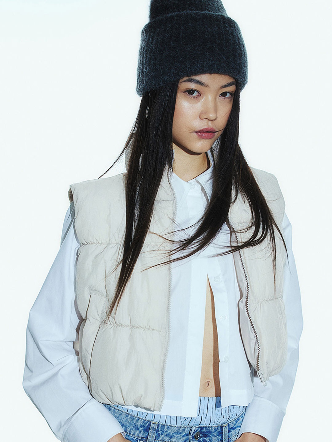 

H&M Puffer Gilet, Beige